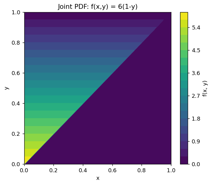 Joint PDF: f(x,y) = 6(1-y)